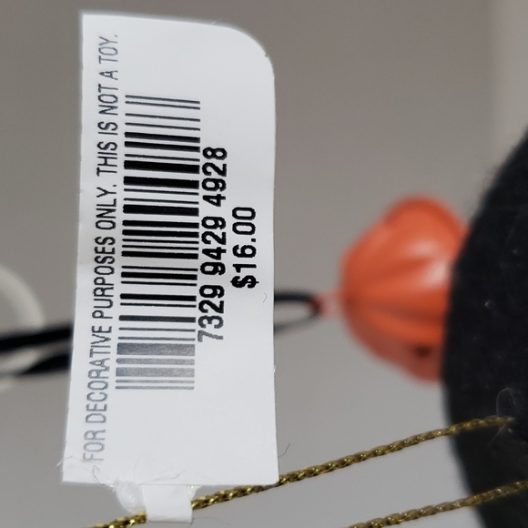 Set of 4 SKULL ornaments 3 little jingle Jack-O-Lanterns  halloween decor - Picture 11 of 12